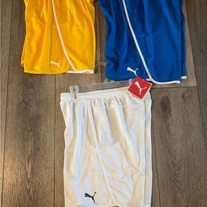 Puma Sports Shorts Trio - Yellow, Blue, White